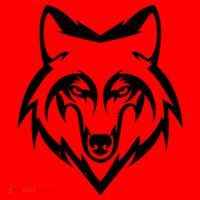 Modern Wolf Face Symbol Santa Hat thumb 1