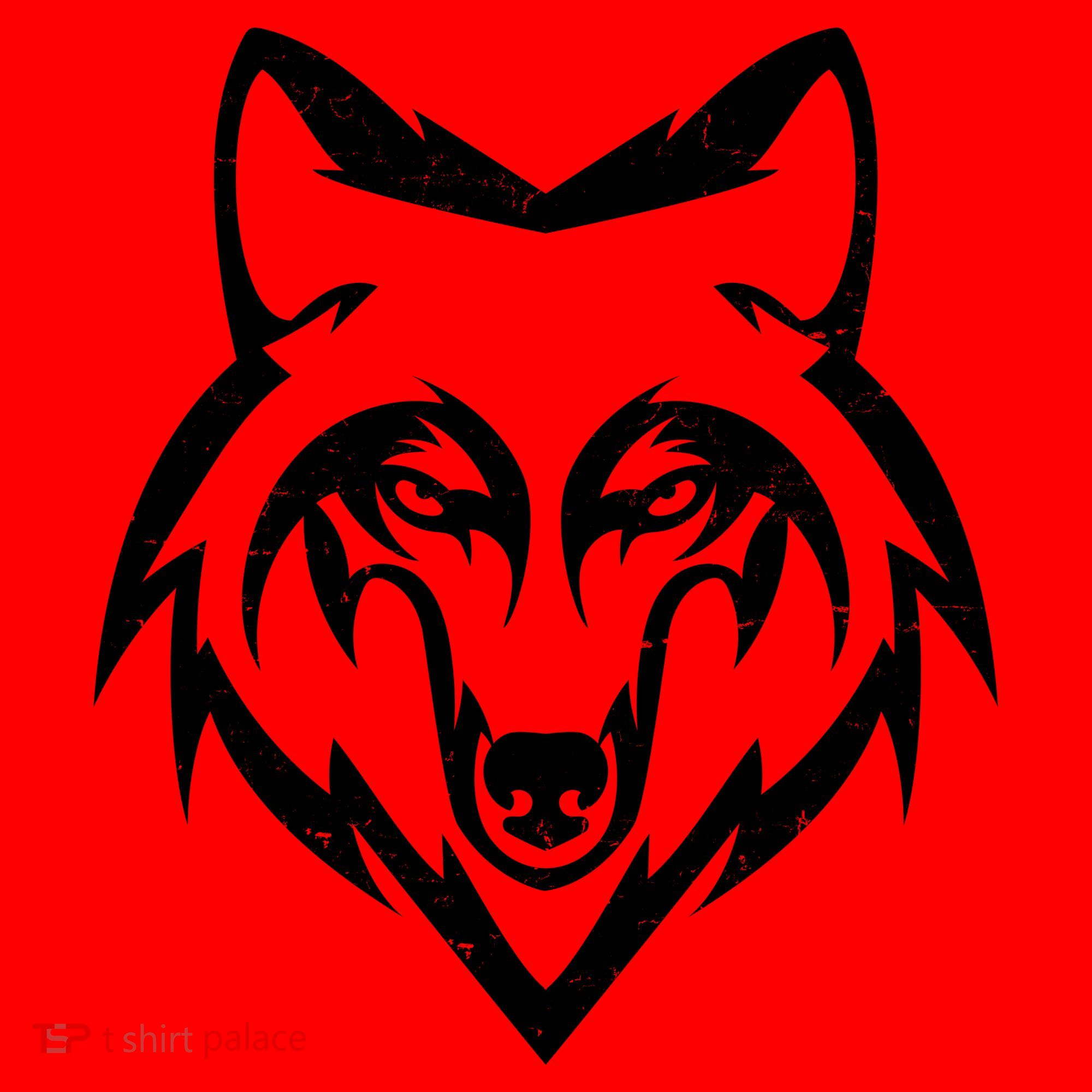 Modern Wolf Face Symbol Santa Hat