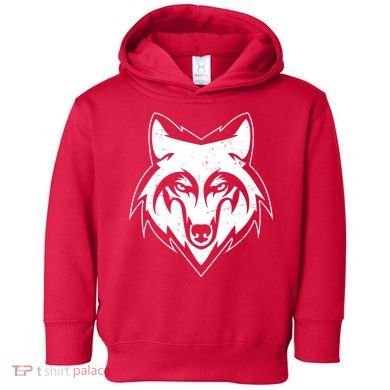 Modern Wolf Face Symbol Toddler Hoodie