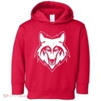 Modern Wolf Face Symbol Toddler Hoodie thumb 0