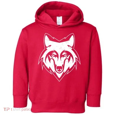 Modern Wolf Face Symbol Toddler Hoodie