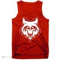 Modern Wolf Face Symbol Tank Top thumb 0