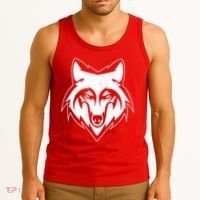 Modern Wolf Face Symbol Tank Top thumb 3