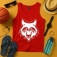 Modern Wolf Face Symbol Tank Top thumb 4