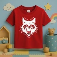 Modern Wolf Face Symbol Toddler T-Shirt thumb 3