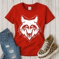 Modern Wolf Face Symbol Women's T-Shirt thumb 3
