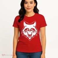 Modern Wolf Face Symbol Women's T-Shirt thumb 4