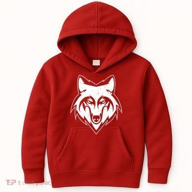 Modern Wolf Face Symbol Kids Hoodie