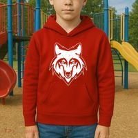 Modern Wolf Face Symbol Kids Hoodie thumb 2