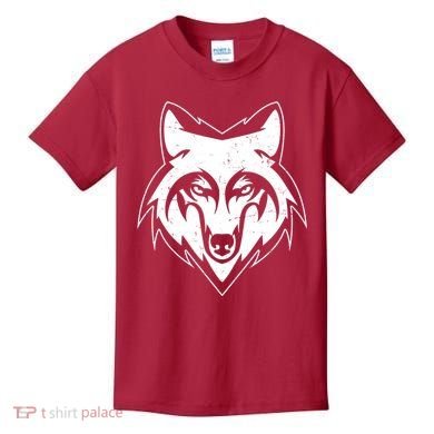 Modern Wolf Face Symbol Kids T-Shirt