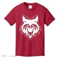 Modern Wolf Face Symbol Kids T-Shirt thumb 0