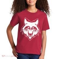 Modern Wolf Face Symbol Kids T-Shirt thumb 2