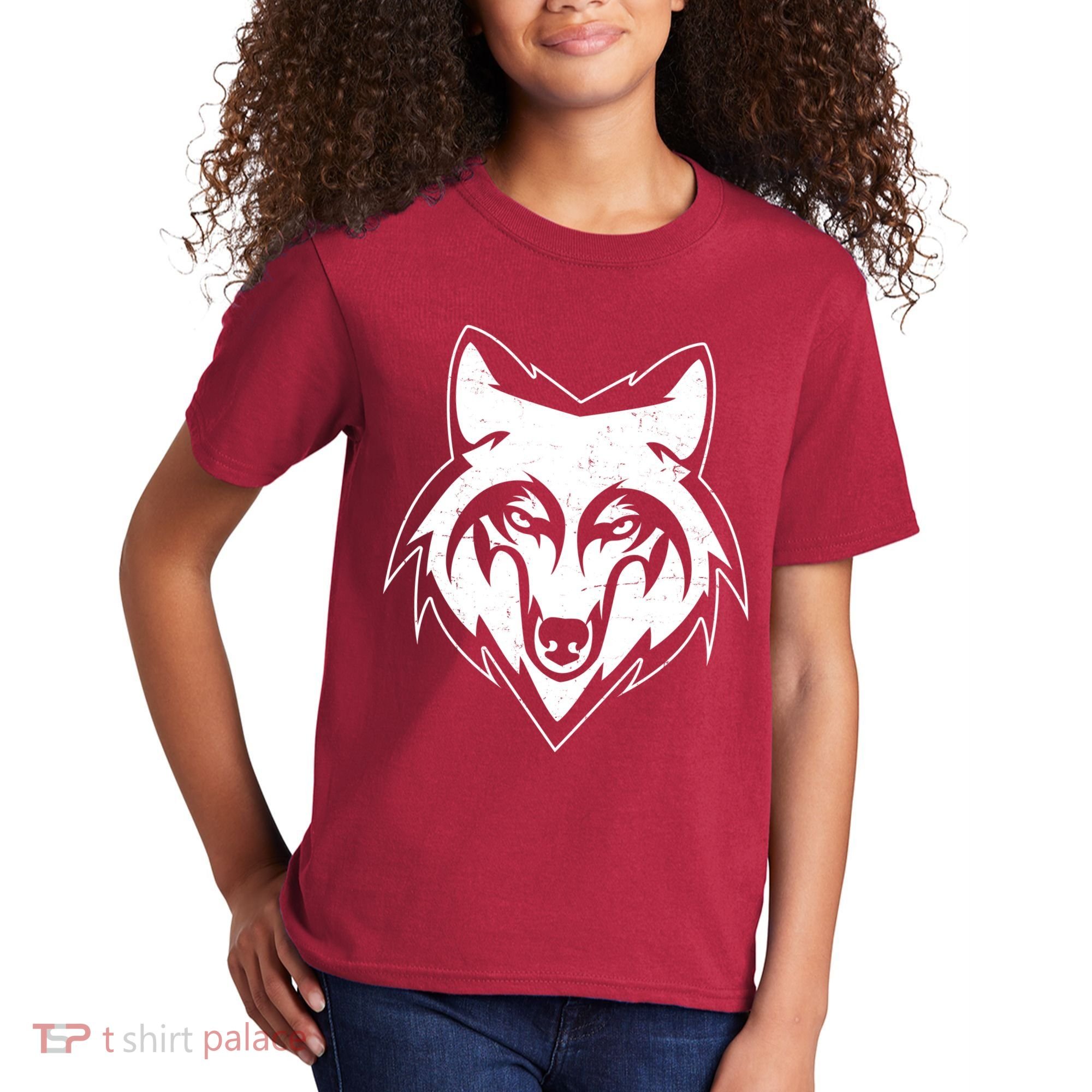 Modern Wolf Face Symbol Kids T-Shirt