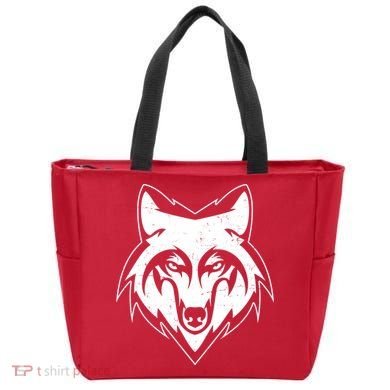 Modern Wolf Face Symbol Tote Bag