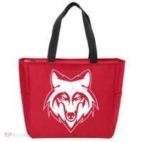 Modern Wolf Face Symbol Tote Bag thumb 0