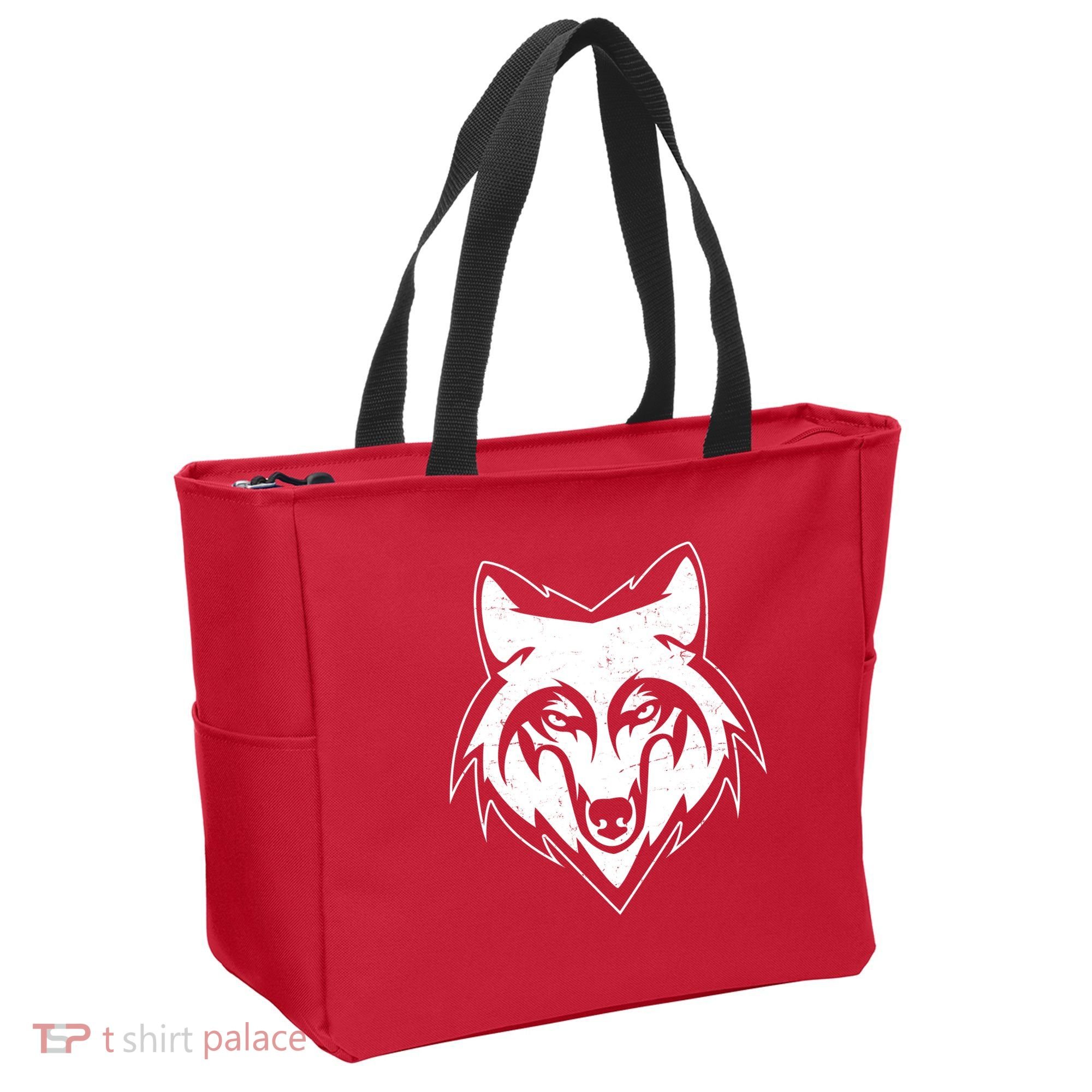 Modern Wolf Face Symbol Tote Bag