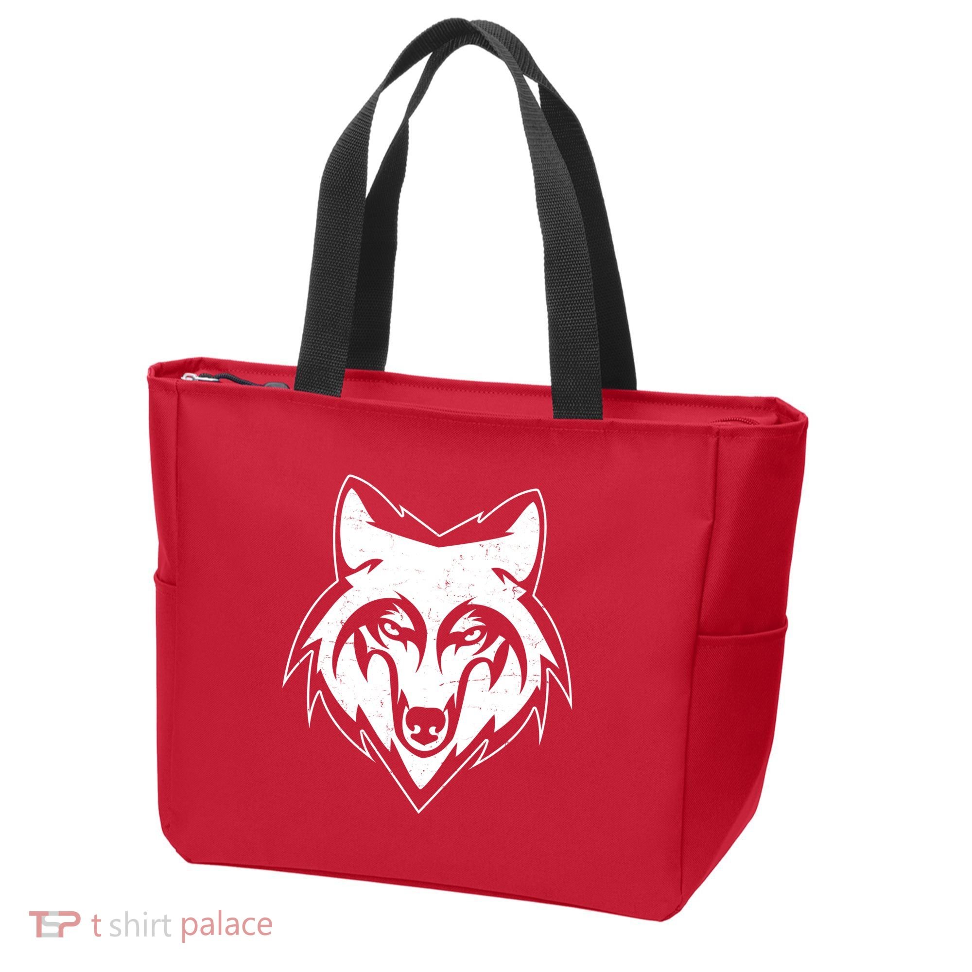 Modern Wolf Face Symbol Tote Bag
