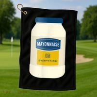 Mayonnaise On Everything Mayo Lover Funny Condiment Fan Golf Towel thumb 1
