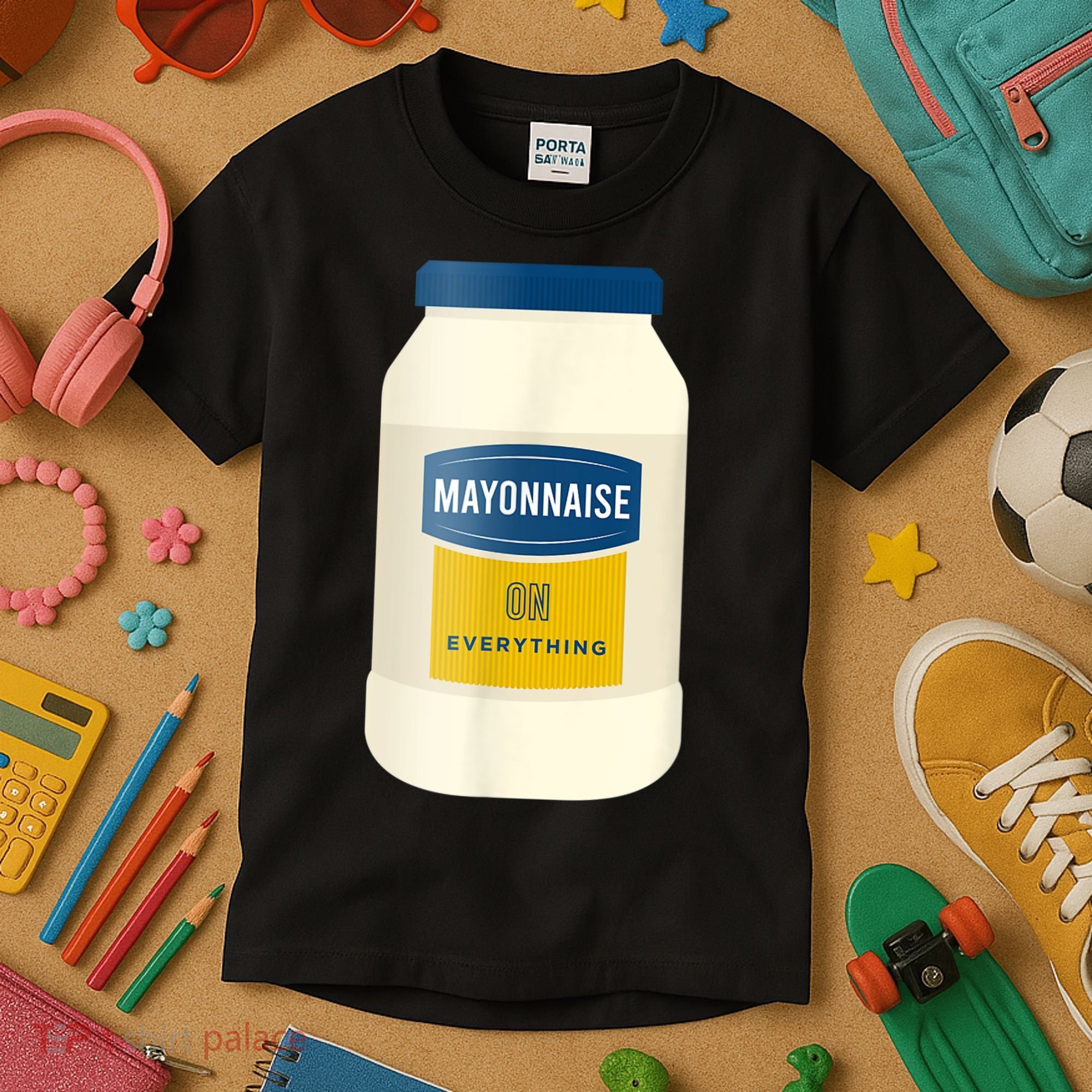 Mayonnaise On Everything Mayo Lover Funny Condiment Fan Kids T-Shirt