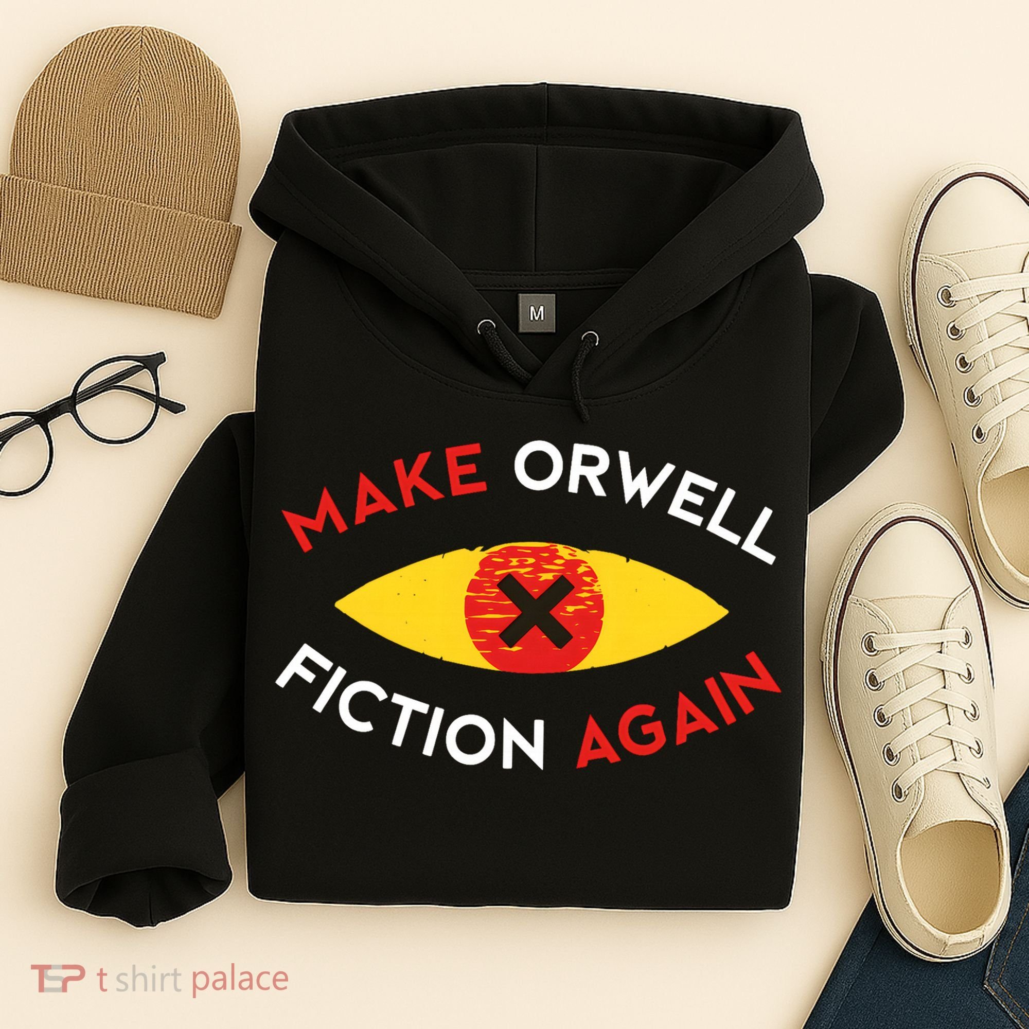 Make Orwell Fiction Again Eye Reading Books Hoodie