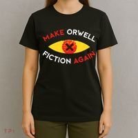 Make Orwell Fiction Again Eye Reading Books T-Shirt thumb 4