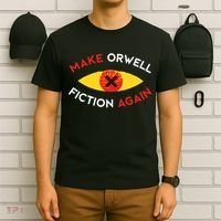 Make Orwell Fiction Again Eye Reading Books T-Shirt thumb 6