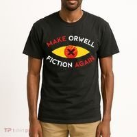 Make Orwell Fiction Again Eye Reading Books Tall T-Shirt thumb 2