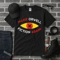 Make Orwell Fiction Again Eye Reading Books Tall T-Shirt thumb 3