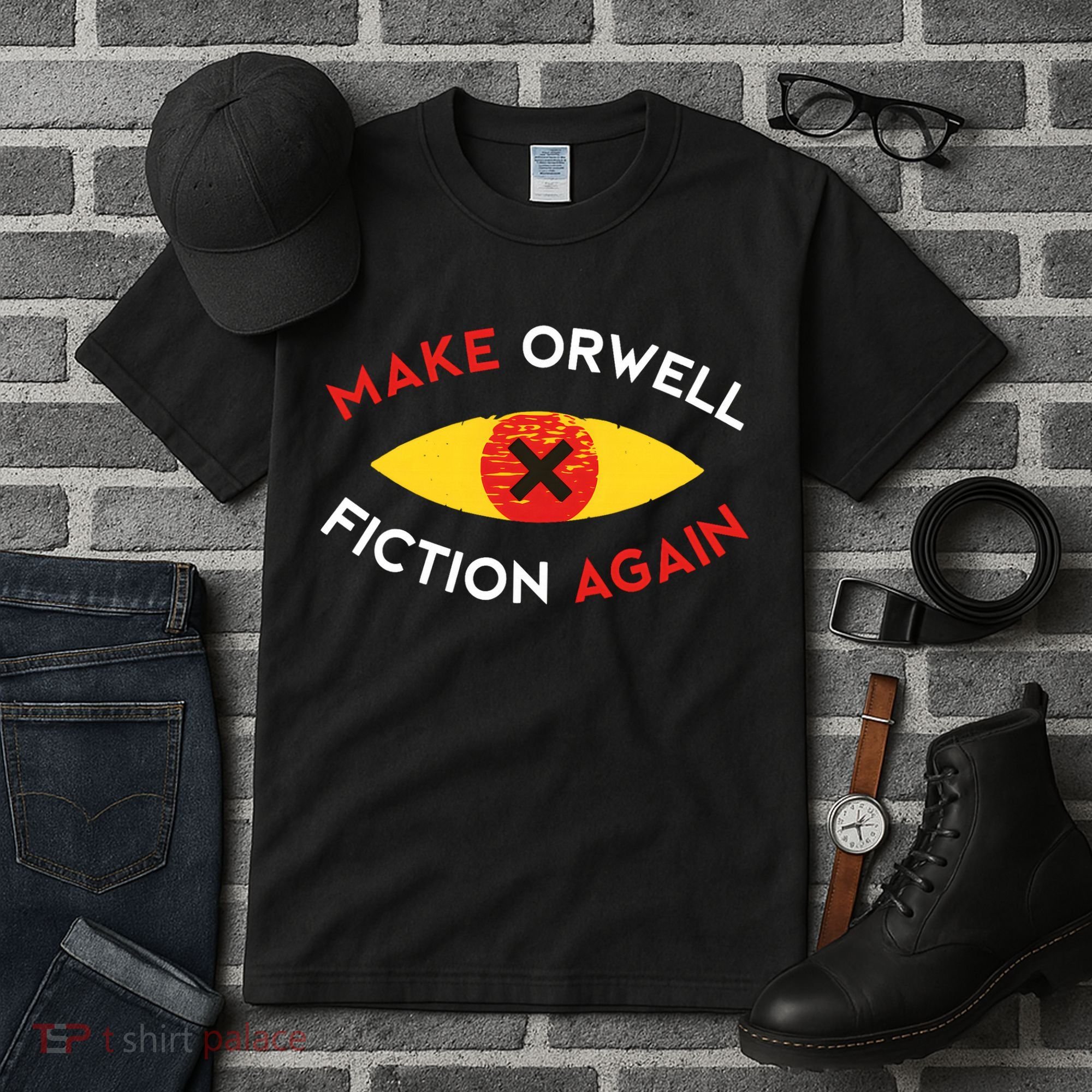 Make Orwell Fiction Again Eye Reading Books Tall T-Shirt