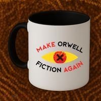 Make Orwell Fiction Again Eye Reading Books Coffee Mug thumb 2