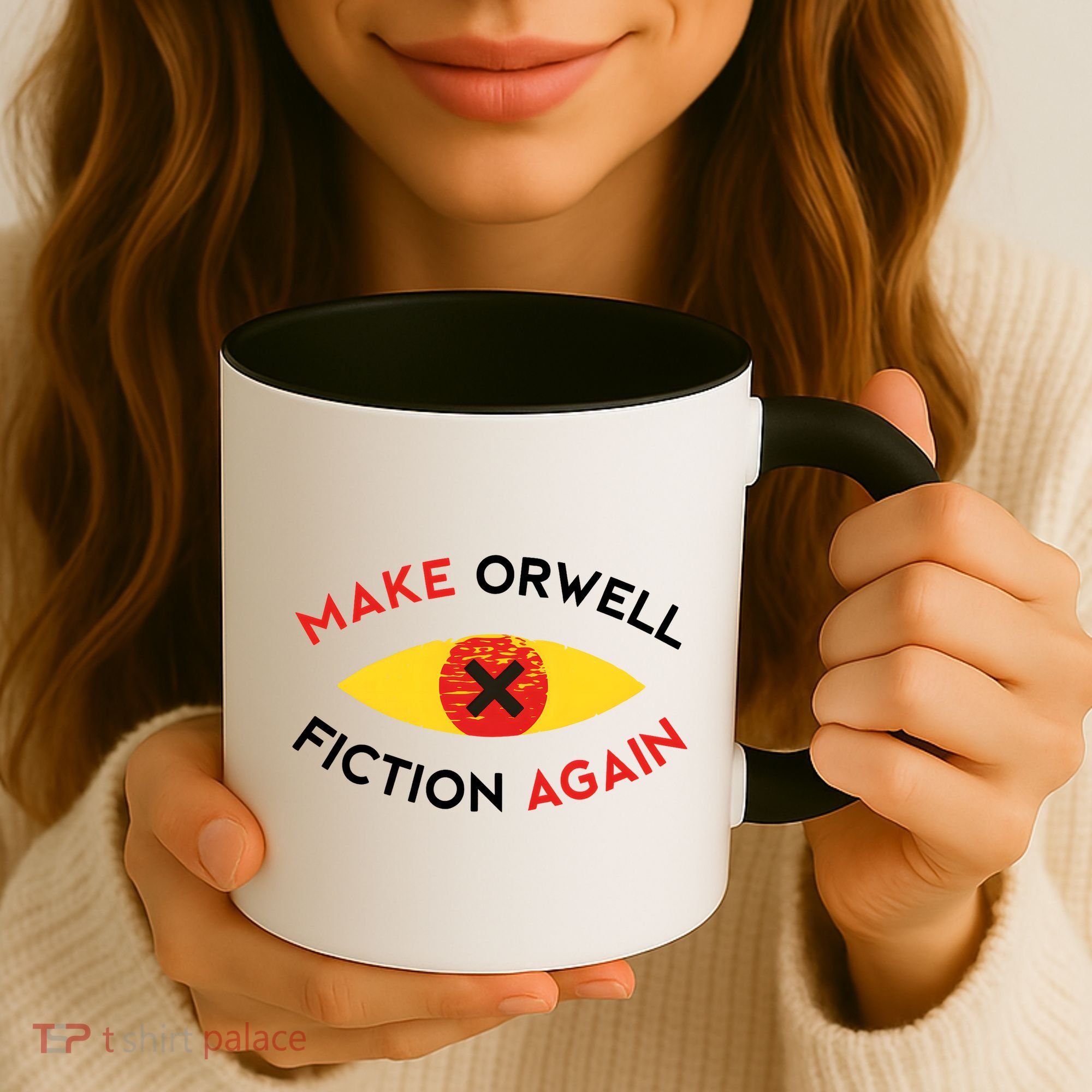 Make Orwell Fiction Again Eye Reading Books Coffee Mug