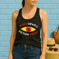 Make Orwell Fiction Again Eye Reading Books Women's Tank Top thumb 2