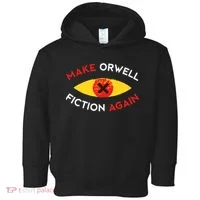 Make Orwell Fiction Again Eye Reading Books Toddler Hoodie thumb 0