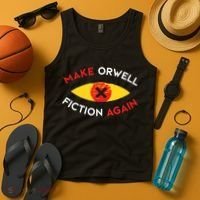 Make Orwell Fiction Again Eye Reading Books Tank Top thumb 4