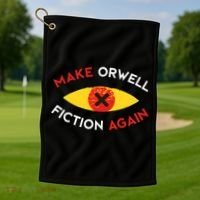 Make Orwell Fiction Again Eye Reading Books Golf Towel thumb 1