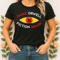 Make Orwell Fiction Again Eye Reading Books Women's T-Shirt thumb 2
