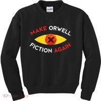 Make Orwell Fiction Again Eye Reading Books Kids Sweatshirt thumb 0