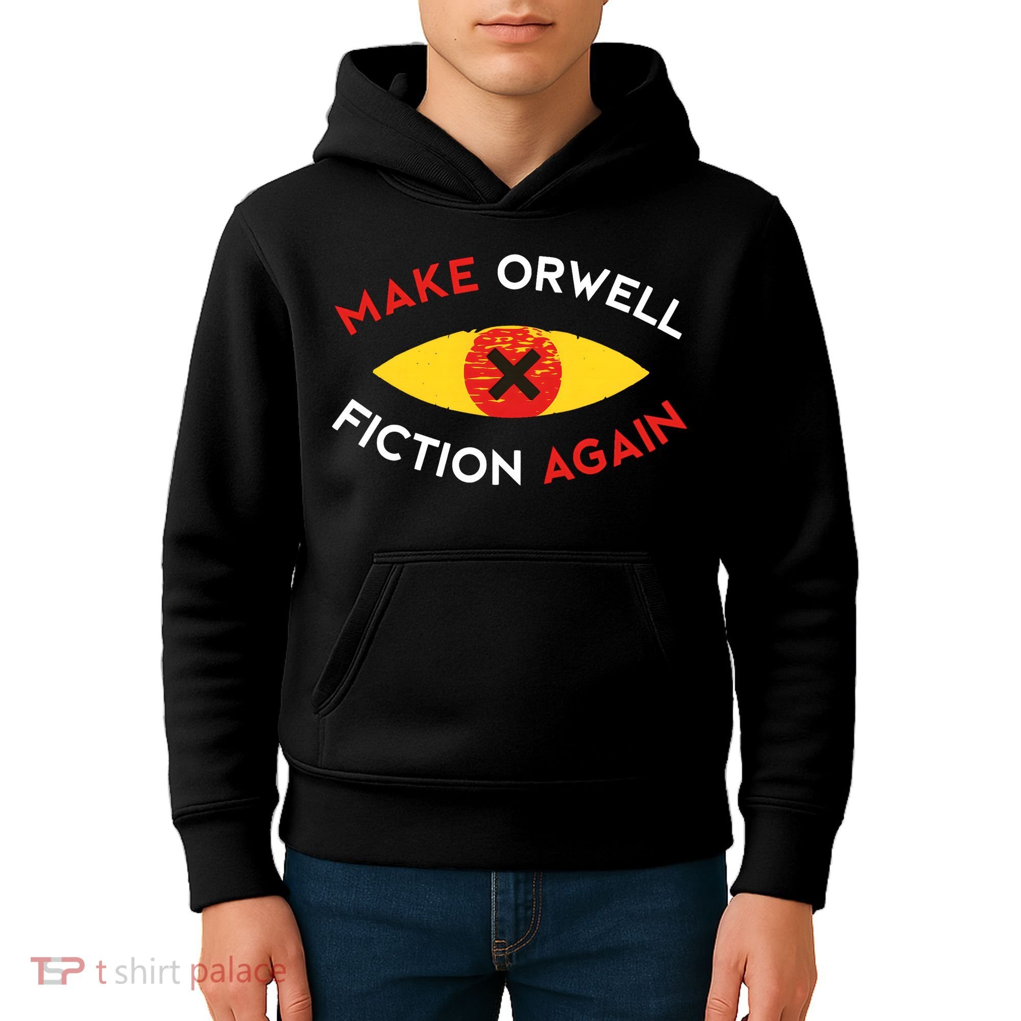 Make Orwell Fiction Again Eye Reading Books Kids Hoodie