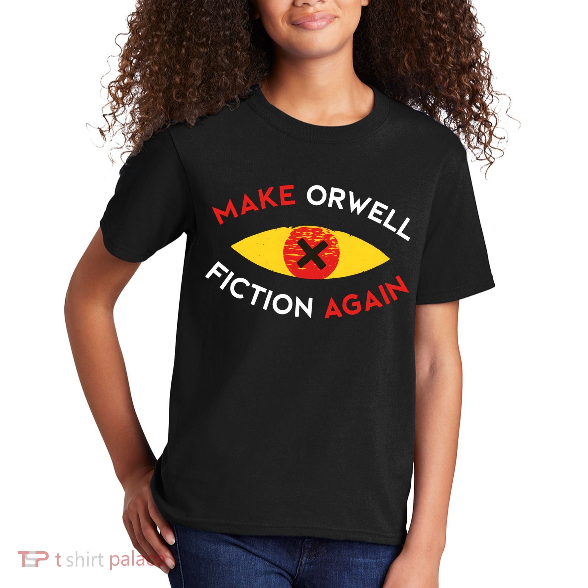 Make Orwell Fiction Again Eye Reading Books Kids T-Shirt