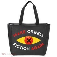 Make Orwell Fiction Again Eye Reading Books Tote Bag thumb 0