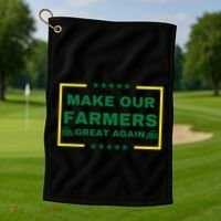 Make Our Farmers Great Again Golf Towel thumb 1