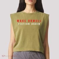 Make Orwell Fiction Again Trump Garment-Dyed Women's Muscle Tee thumb 2