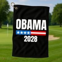 Michelle Obama For President Obama 2028 Golf Towel thumb 1