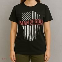 Man Of God Husband Dad Grandpa United States Flag Father's Day T-Shirt thumb 4