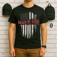 Man Of God Husband Dad Grandpa United States Flag Father's Day T-Shirt thumb 6