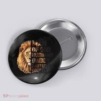 Man Of God Husband Daddy Protector Hero Dad Lion Father's Day Button thumb 0