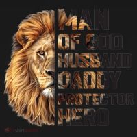 Man Of God Husband Daddy Protector Hero Dad Lion Father's Day Mousepad thumb 1