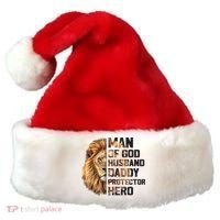 Man Of God Husband Daddy Protector Hero Dad Lion Father's Day Santa Hat thumb 0