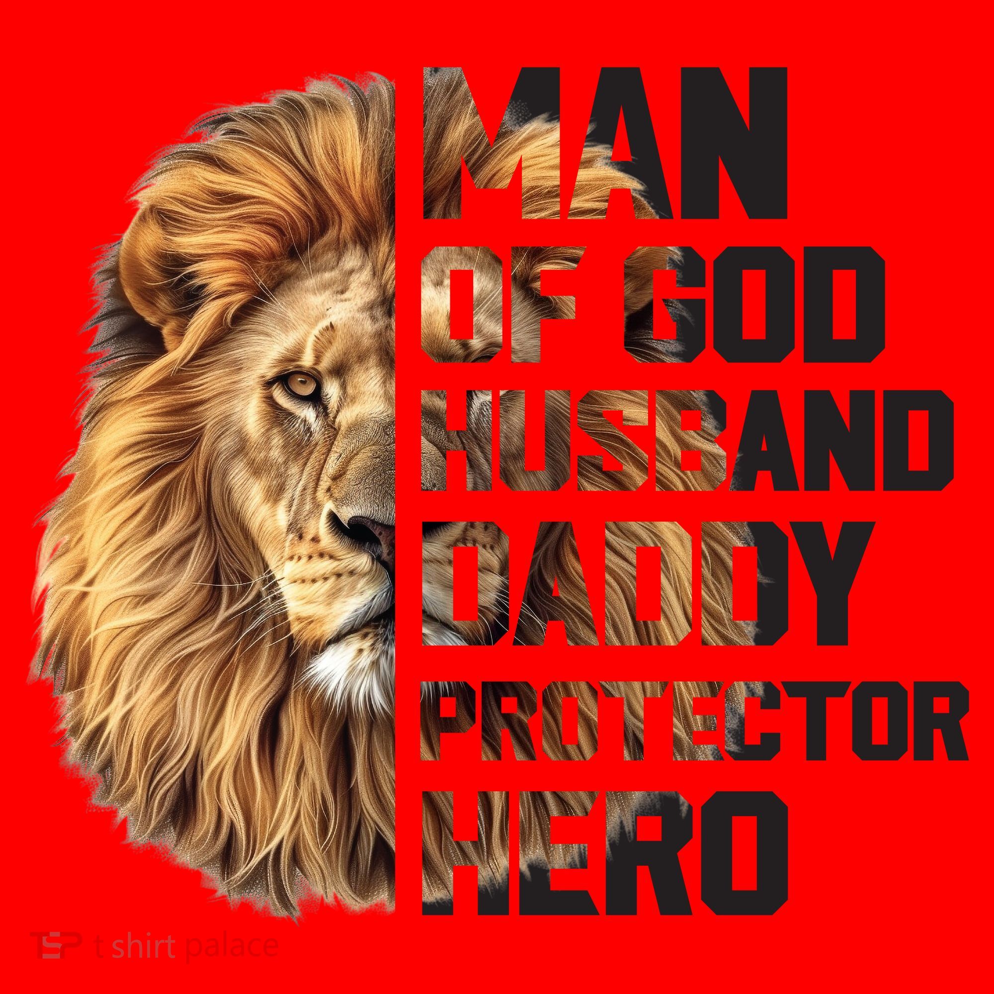 Man Of God Husband Daddy Protector Hero Dad Lion Father's Day Santa Hat