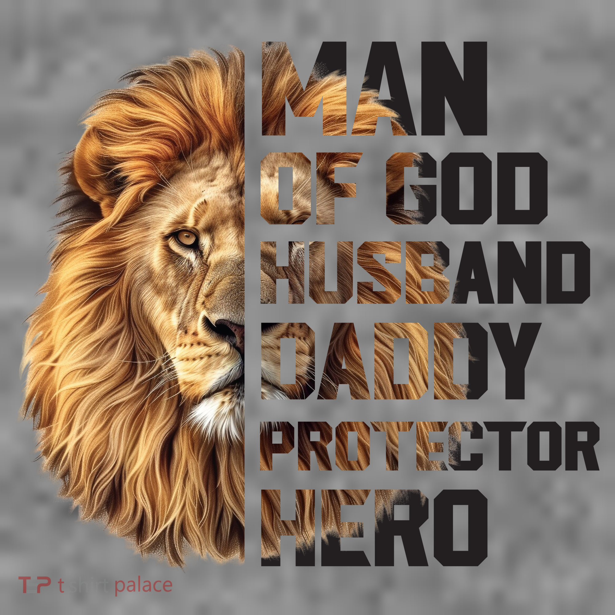 Man Of God Husband Daddy Protector Hero Dad Lion Father's Day Doggie Tank
